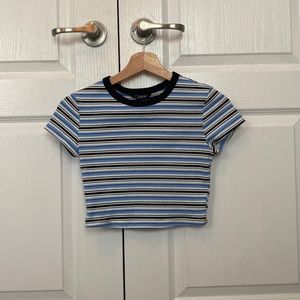 Striped blue baby tee